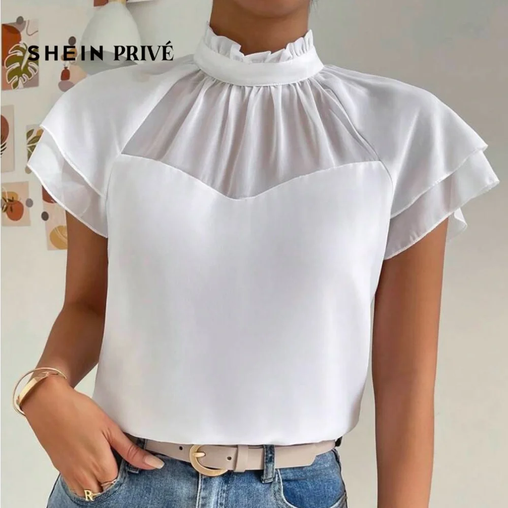 Elegant White Women's Top Size L - Picture 1 of 6